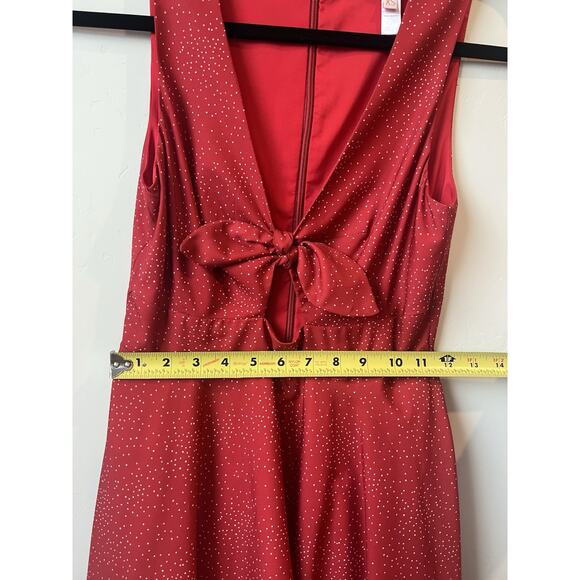Hutch Reese Dress Red Polka Dot Size XS A-Line Swingy Flowy Cutout Bow Cute - Picture 6 of 7